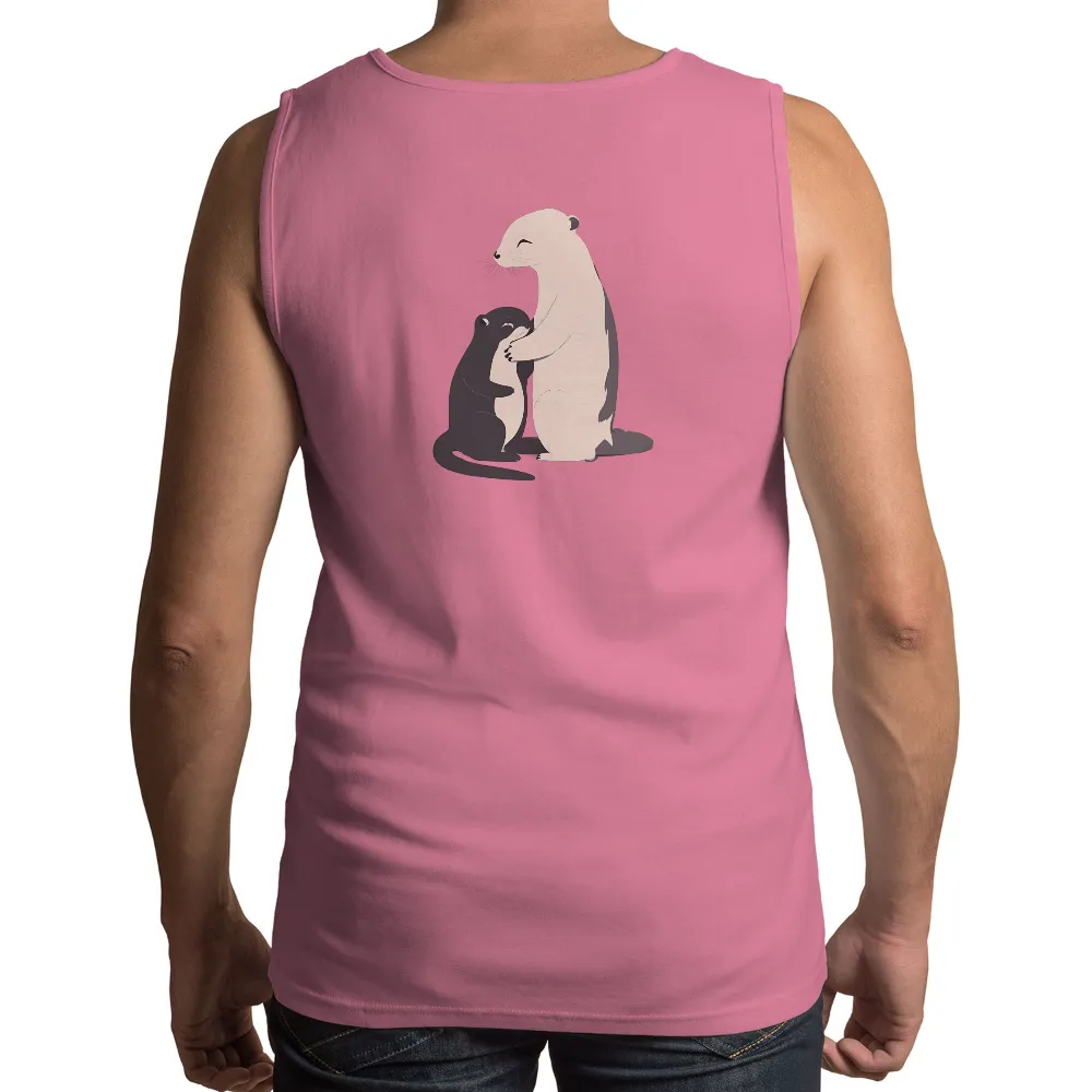 T-Shirts Pattern: Otters Embracing - Minimalist Love Design|i love the 80s t shirt next day delivery