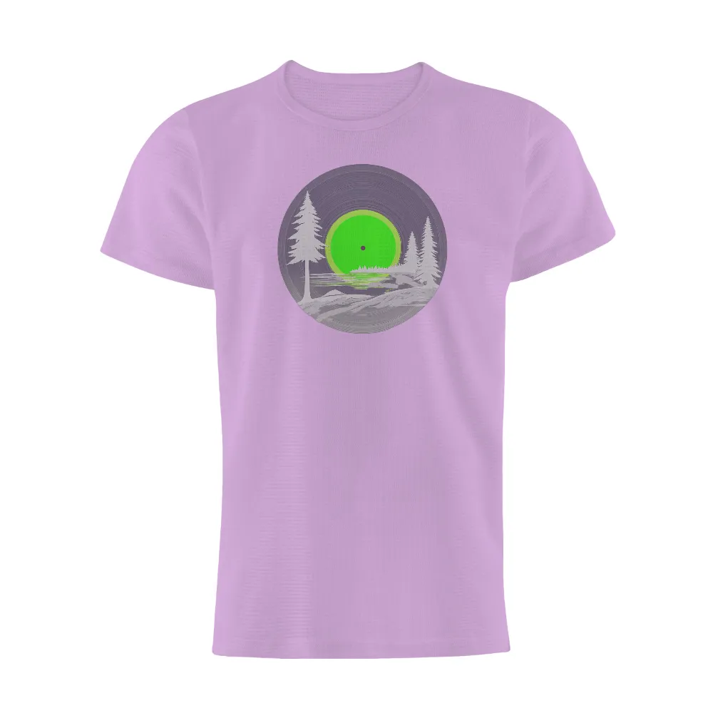 Custom T-Shirt Printing: Nature's Melody - Vinyl Record Design|simplicity tee shirt pattern