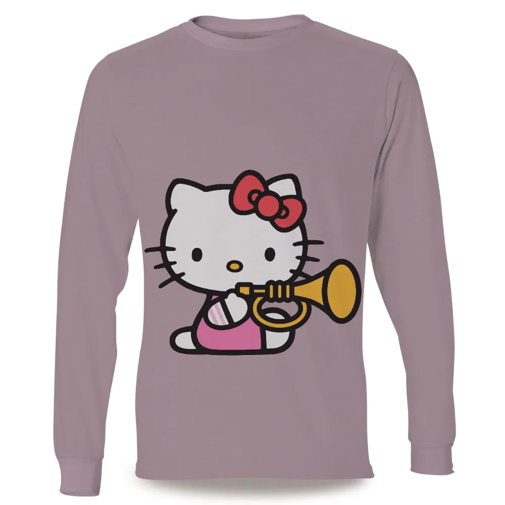 T-Shirts Pattern: Hello Kitty Playing Trumpet - Vintage & Retro Design|hello kitty t shirt for roblox