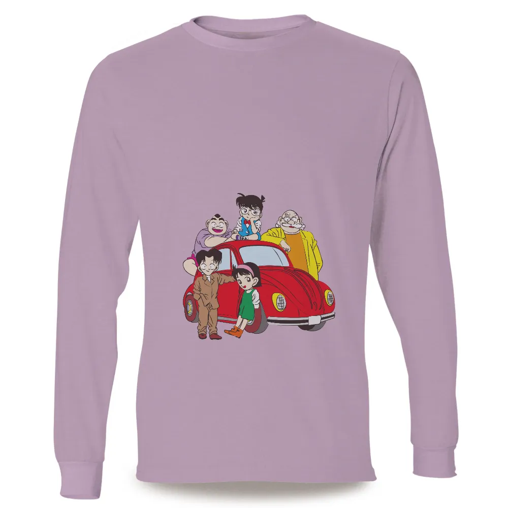 Detective Conan TShirt Design with Vintage Car and Kudo Family|pittsburgh steelers retro t shirts