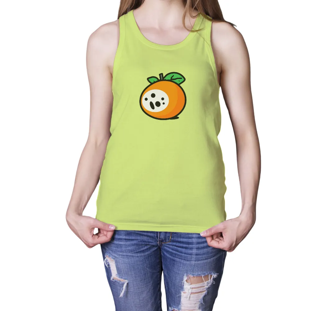 Customized Tee Shirts: Surprised Orange - Funny & Quirky Design|grey shirt cartoon