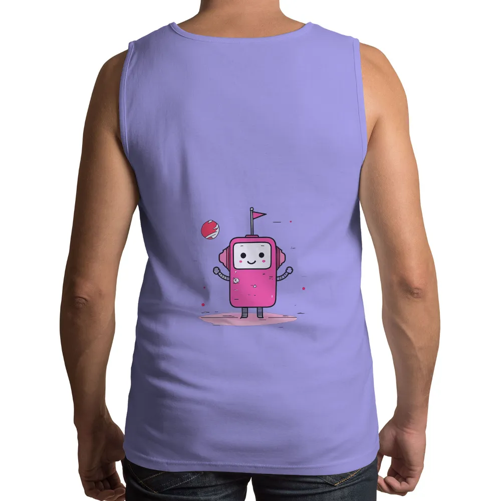 TShirt Printing: Pink Robot Space Adventure - Cyberpunk Design|pink butterfly tee