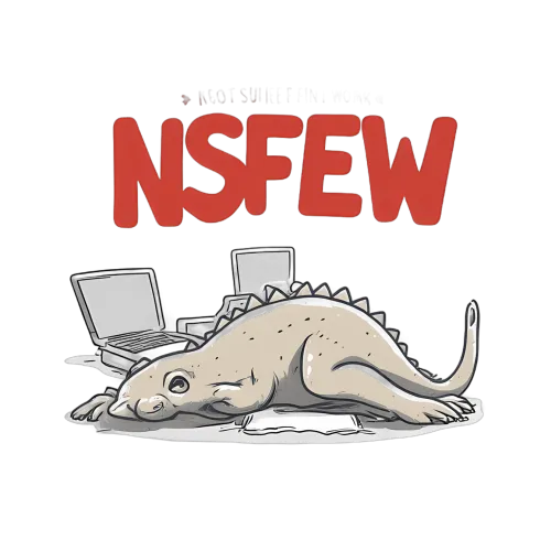 Humorous NSFW Dinosaur Laptop Design for Modern Wear