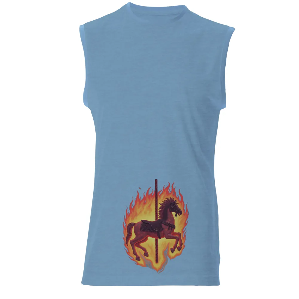 T-Shirts Custom: Carousel Horse on Fire - Artistic Design|team spirit nba t shirt