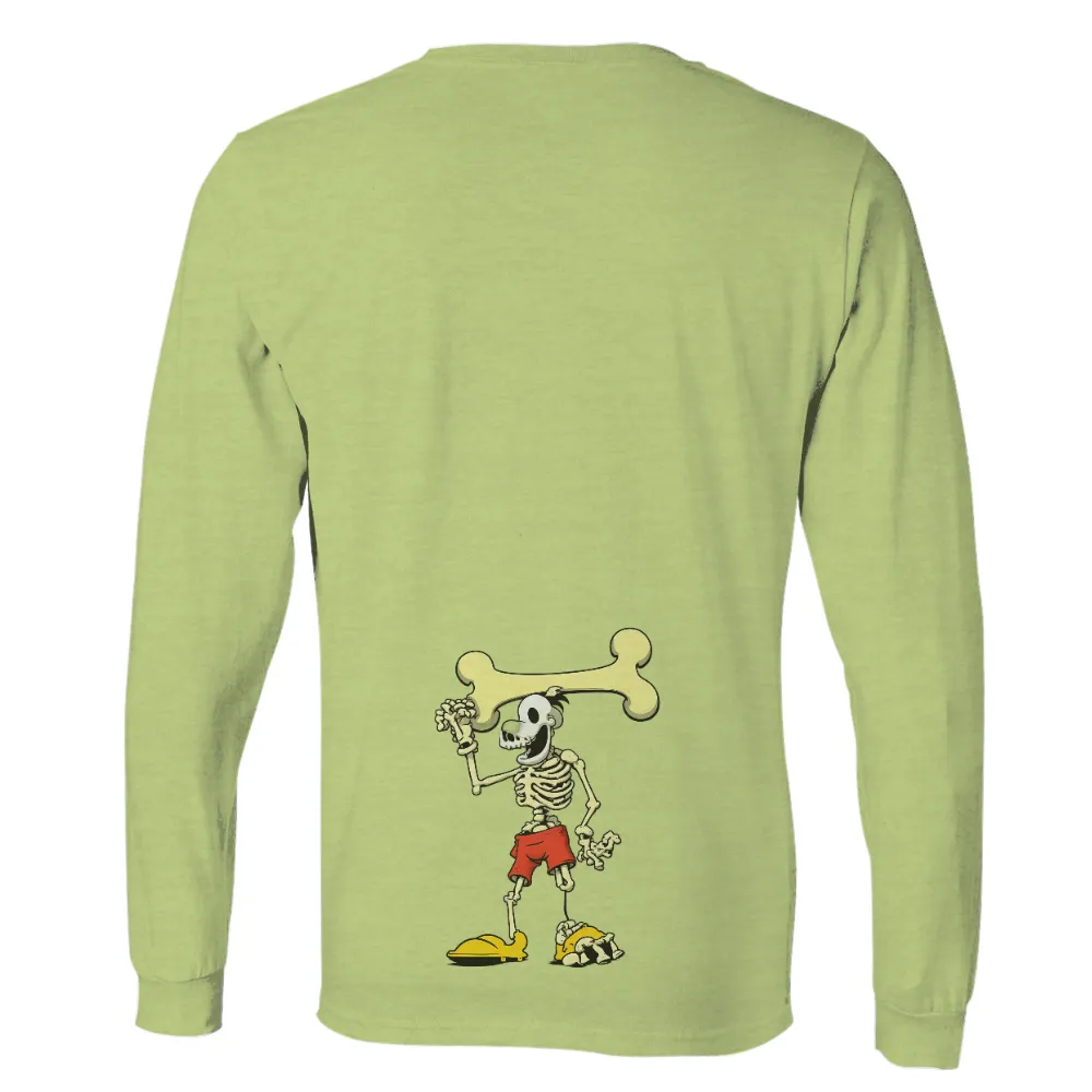 Custom T-Shirt Printing: Whimsical Skeleton - Funny & Quirky Design| yellow shoes