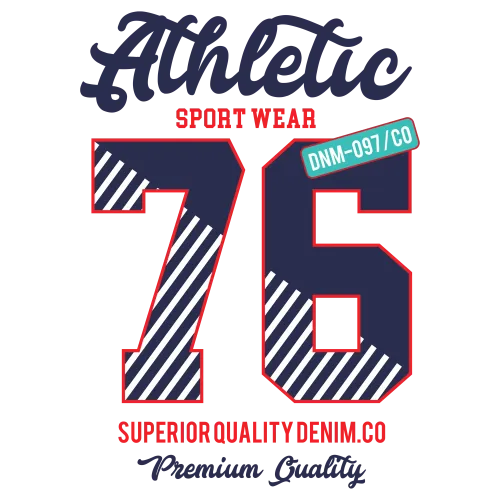 TShirt Printing: Athletic Sportswear '76 - Superior Quality Denim Co.