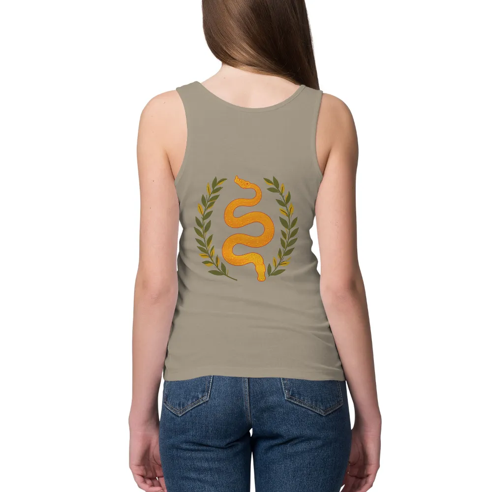 T-Shirts Custom: Golden Serpent & Laurel Wreath - Wisdom and Triumph|ancient astronaut theorist t shirt