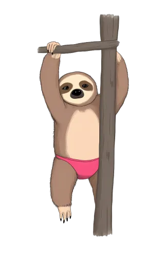 T-Shirt Printing: Whimsical Sloth in Pink Underwear - Funny & Quirky Design