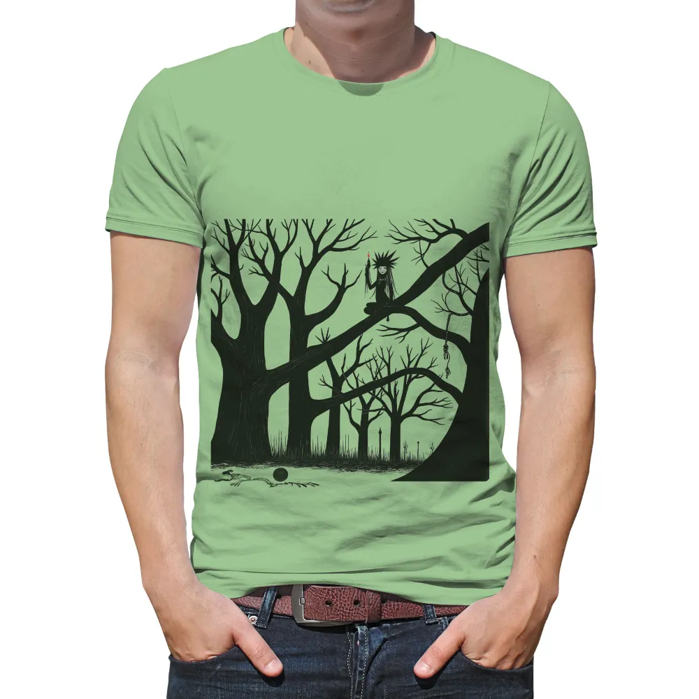 Tee Shirt Printing: Solitude in the Dark Forest - Artistic Design|pokemon forest shirt