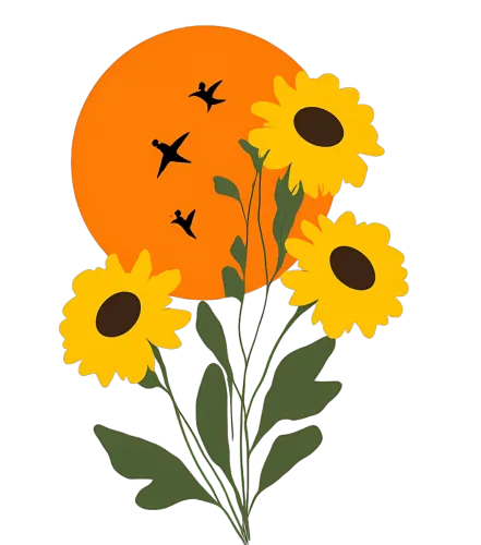 Sunflowers and Birds: A Symbol of Hope - T-Shirts Design