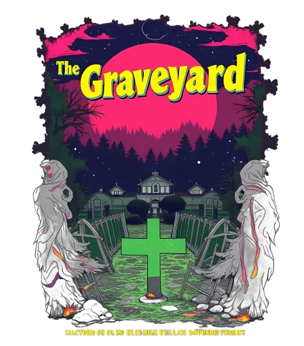 Shirts Graphic Tees: The Graveyard - Ghosts, Haunted Mansion & Spooky Vibes