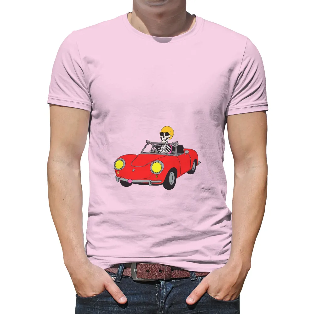 Shirts Graphic Tees: Skeleton Adventure in Vintage Car|johnny majors classic t shirt