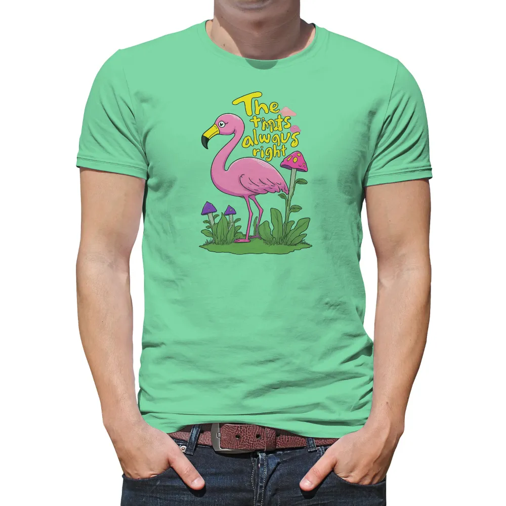 T-Shirts Pattern: The Tints Always Right - Whimsical Flamingo Design|flamingo mardi gras shirt