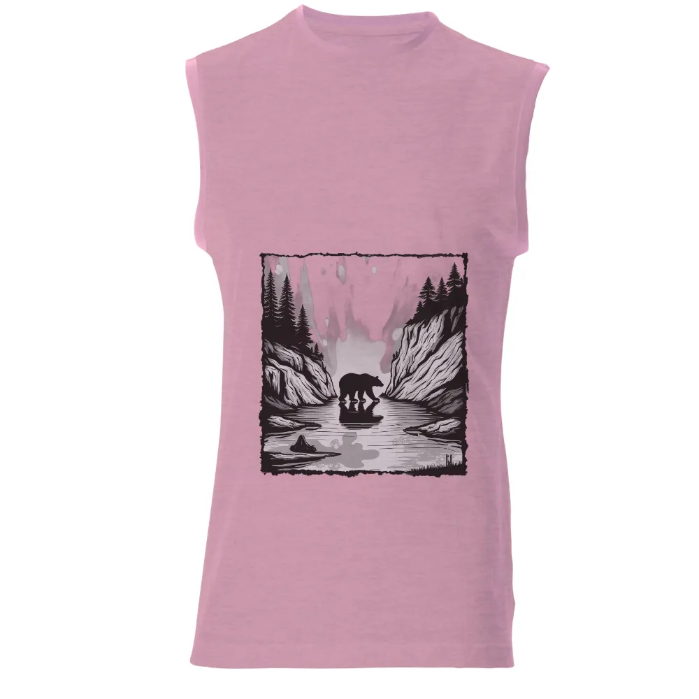 Custom T-Shirt Printing: Luna's Reflection - Artistic Nature Design|betty boop pooh bear shirt