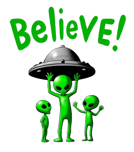 Custom Tee Shirts: Believe in the Unseen - Alien Encounter