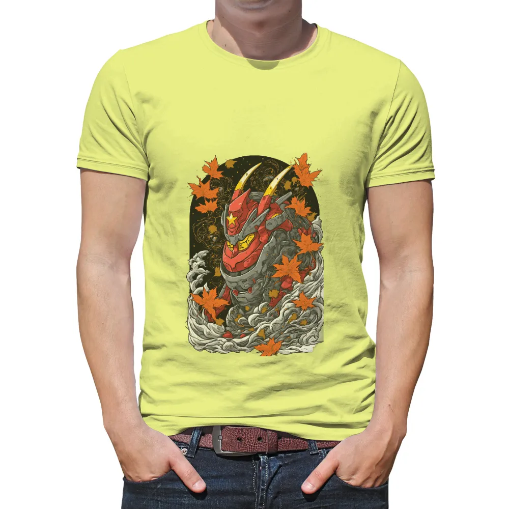 Custom Tee Shirts: Crimson Guardian Mech - Anime Inspired Design|lebron ultimate warrior