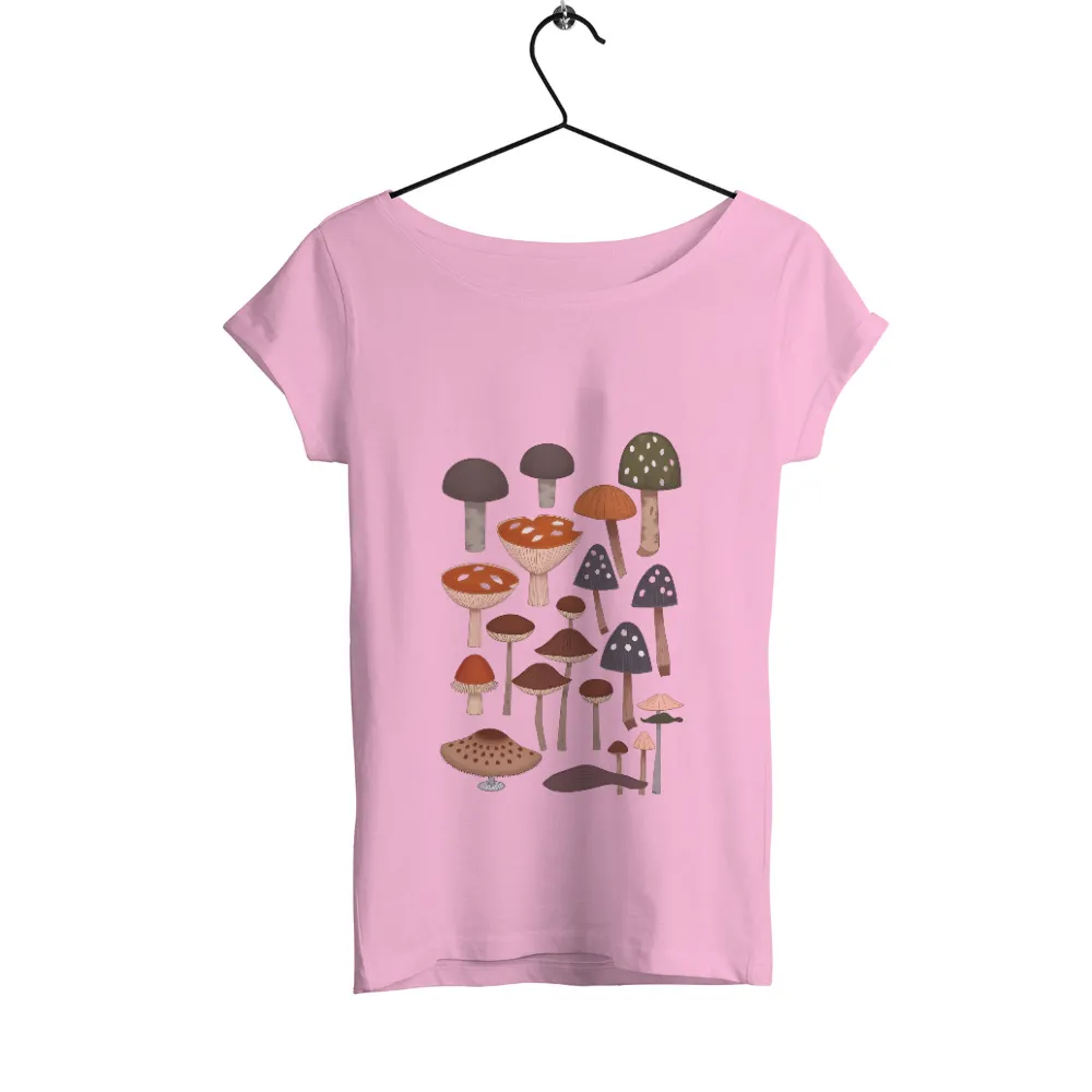 Tee Shirts Printed: Enchanted Forest Mushrooms - Artistic Nature Design|miller high life tshirts