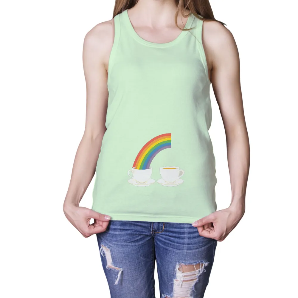 T-Shirt Printing: Rainbow Teacups - Morning Joy and Comfort|givenchy rainbow t shirt white