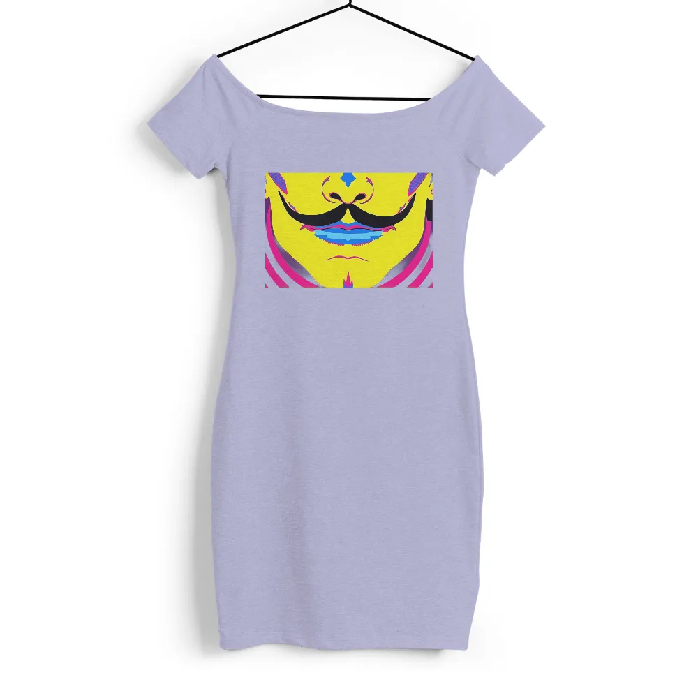 Tee Shirt Printing: Pop Art Inspired Design | Whimsical & Colorful| Black mustache