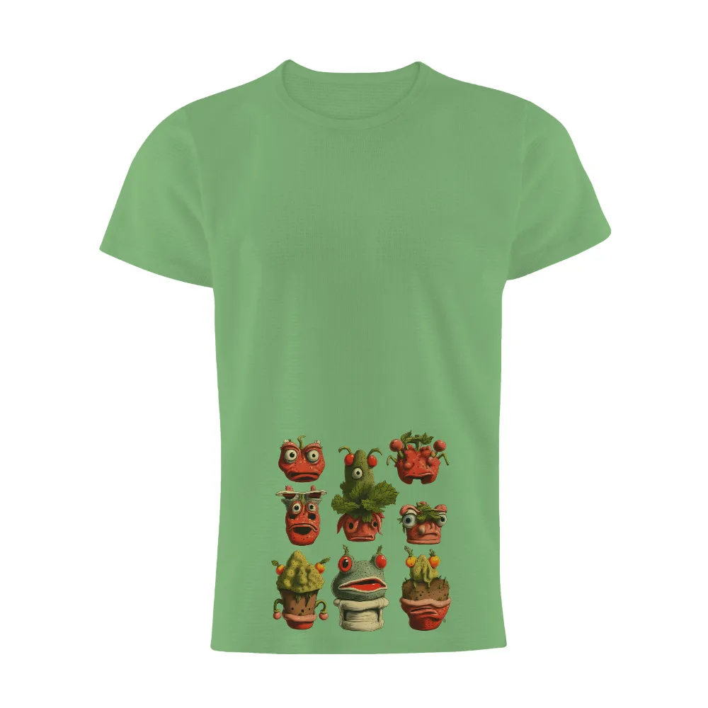 Tee Shirts Printed: Quirky Anthropomorphic Vegetables|i may look calm chicken shirt