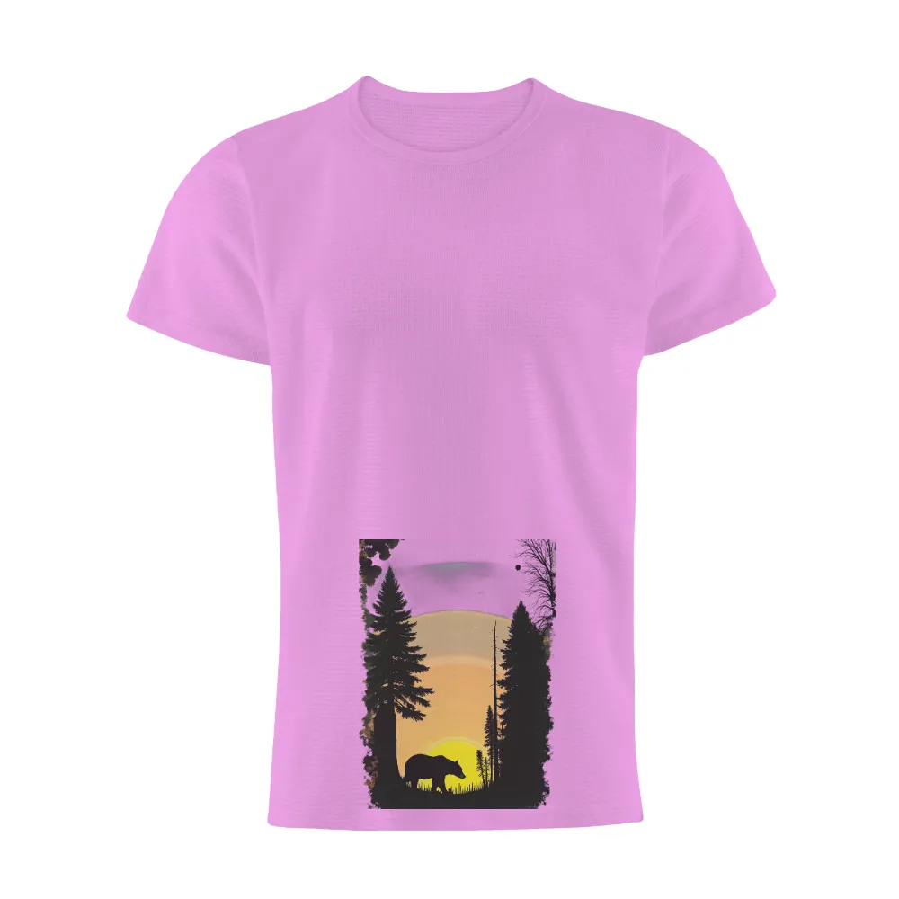 TShirt Design: Bruno the Bear in the Sunset Forest|ethan bear