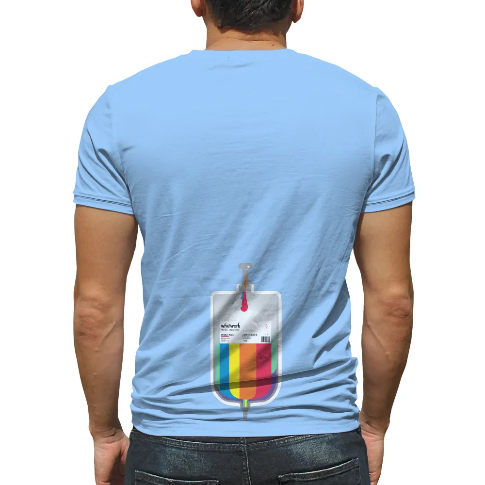 Celebrate Diversity with Our Vibrant Rainbow Blood Bag Design|rebellious hope t shirt black