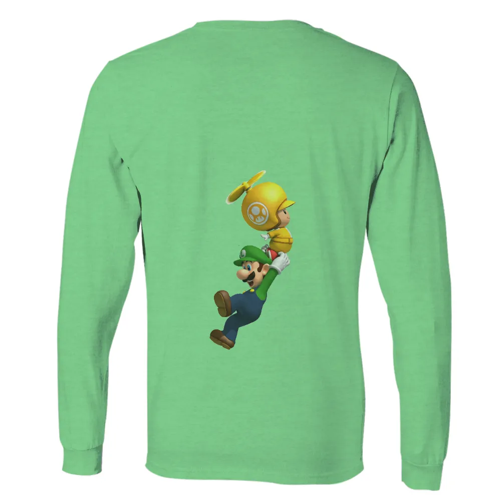 T-Shirt Printing: Luigi's Adventure with Power-Up|super mario valentines day shirt