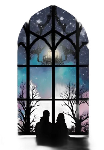 TShirt Design: Enchanted Night Sky with Gothic Window