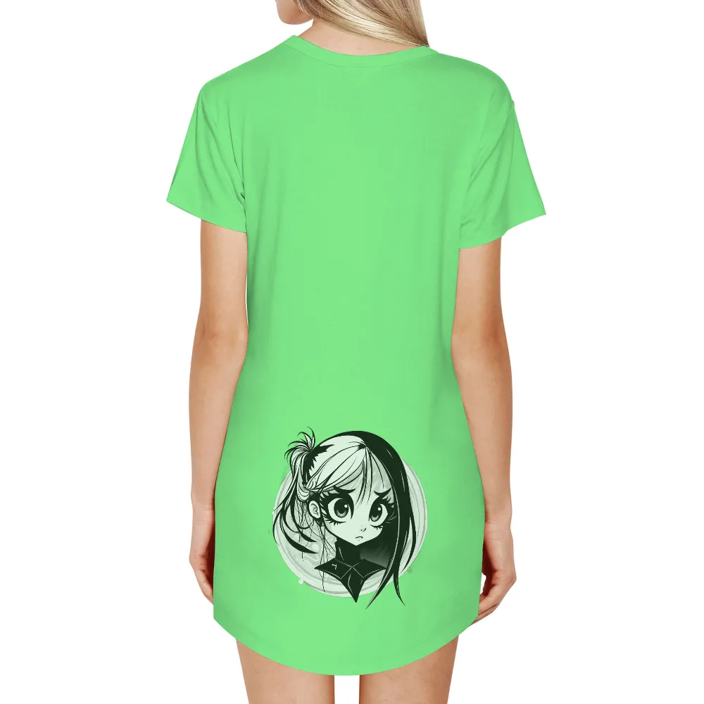 Tee Shirts Printed: Luna's Journey - Anime Duality Design|balance shirt