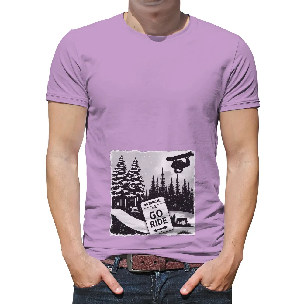 Tee Shirts Printed: Go Ride - Snowboarding Adventure|not made for winter shirt