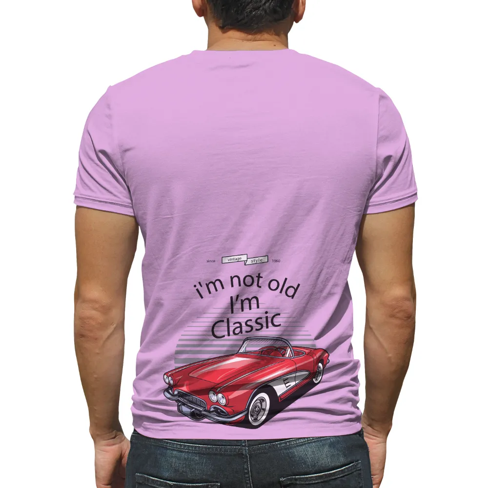 T-Shirts Design: Classic Car Vintage Style - Red Convertible|classic car hawaiian shirt