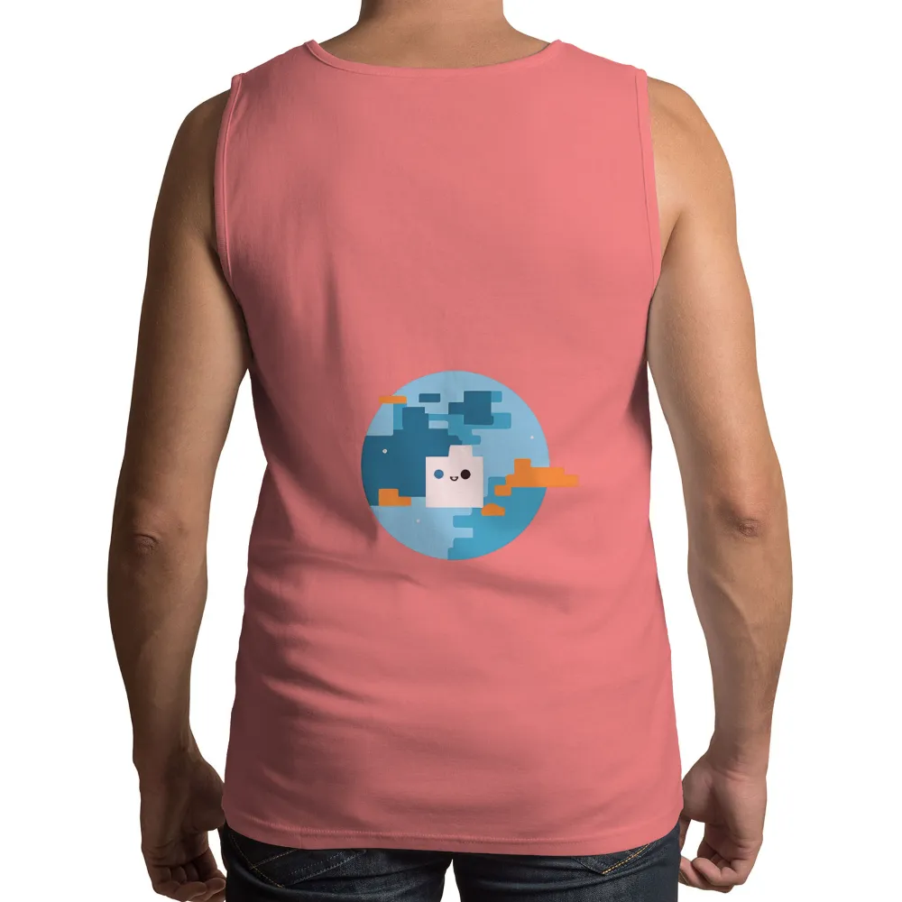 T-Shirts Custom: Pixel Pete's Adventure in the Sky|Orange platforms in the sky