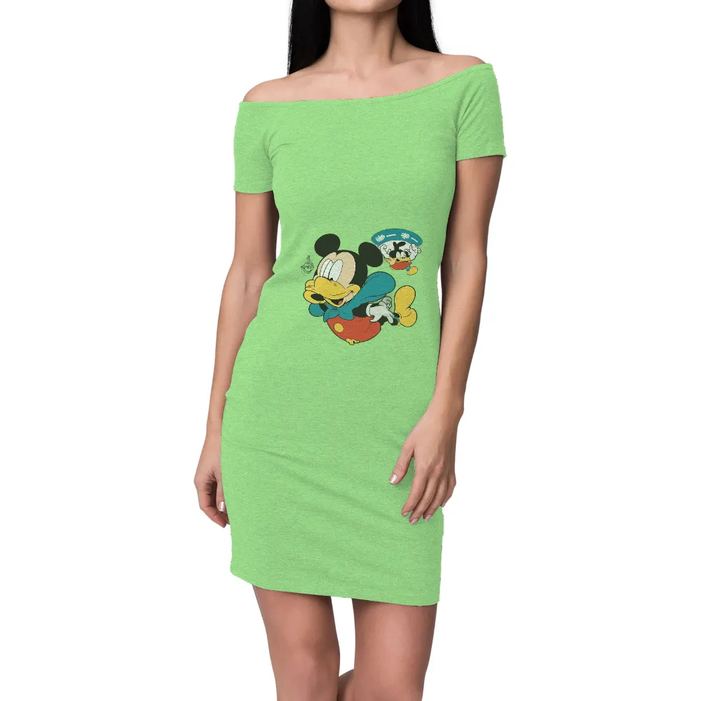 Unique Mickey Mouse Design with Duck Beak: A Playful Nostalgic Tribute|nostalgia t shirts online