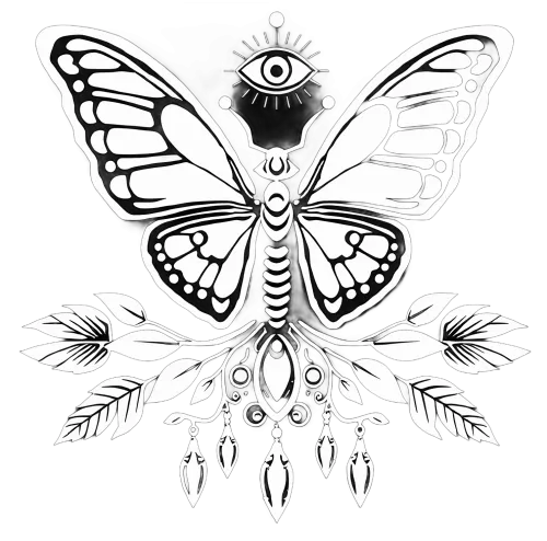 Custom Tee Shirts: Mystical Butterfly - Artistic T-Shirts | Symbolism & Nature