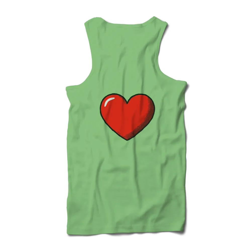 Tee Shirts Printed - Vibrant Red Heart: Love and Passion|love for 3 shirts damar