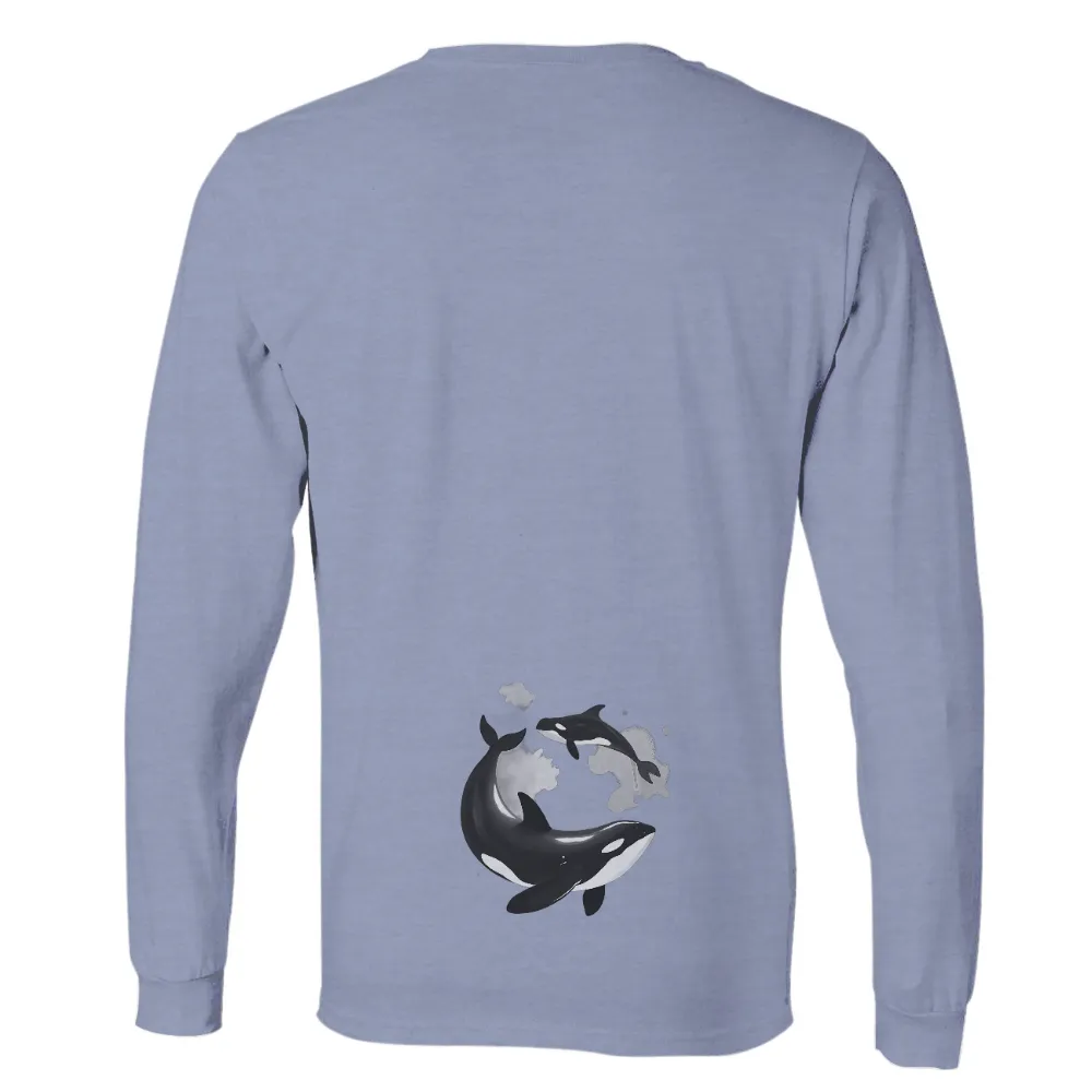 TShirt Printing: Orcas in the Ocean - Minimalist Art|t shirt painting on nature