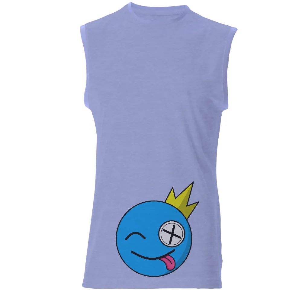 T-Shirts Pattern: Quirky Blue Emoji with Lightning Bolt - Pop Culture Fun|roblox black t shirt