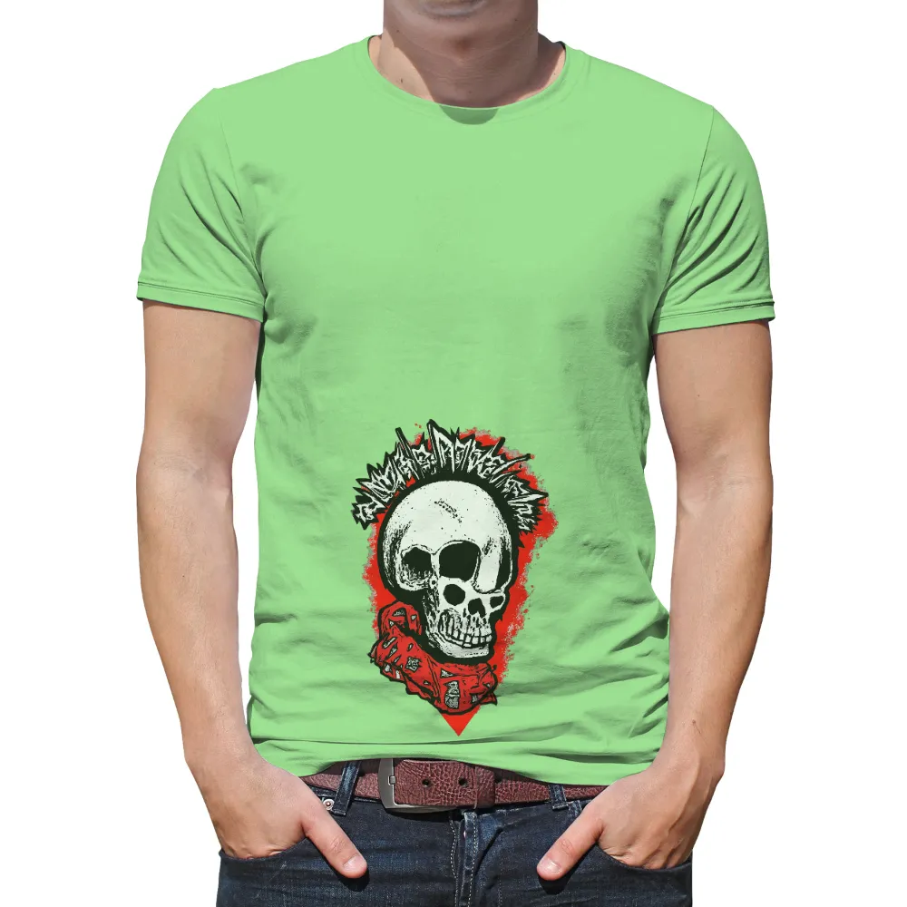 Shirts Graphic Tees: Punk Rock Skull - Rebellion and Non-Conformity|Punk rock skull with a mohawk