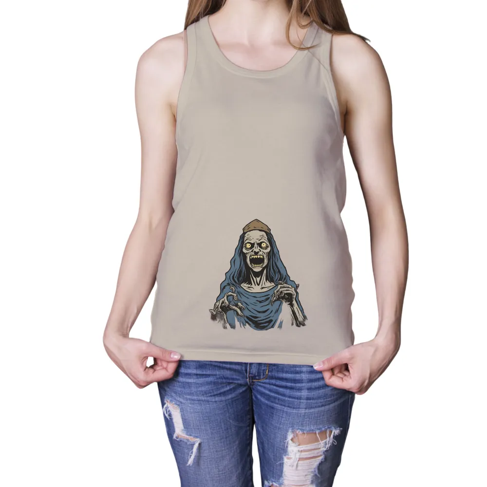 Custom T-Shirt Printing: The Whispering Hag - Horror Theme Artwork| ancient being