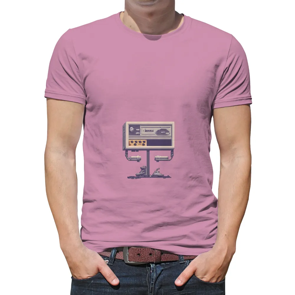 T-Shirts Design: Vintage Tape Recorder - Cyberpunk Nostalgia|retro duck t shirts