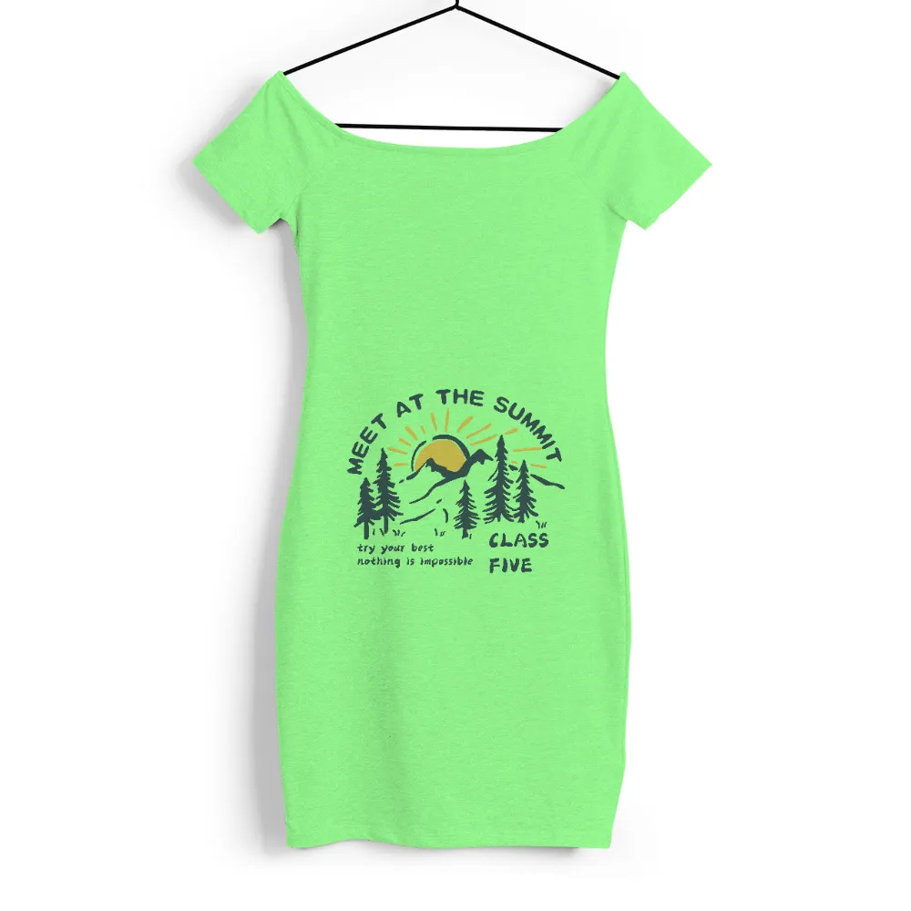 Custom T-Shirt Printing: Meet at the Summit - Mountain Climbing Adventure|one line art shirt