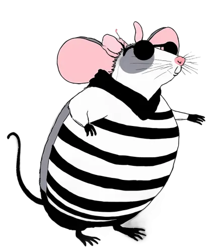 Custom T-Shirt Printing: Vintage Mouse Chef with Striped Shirt