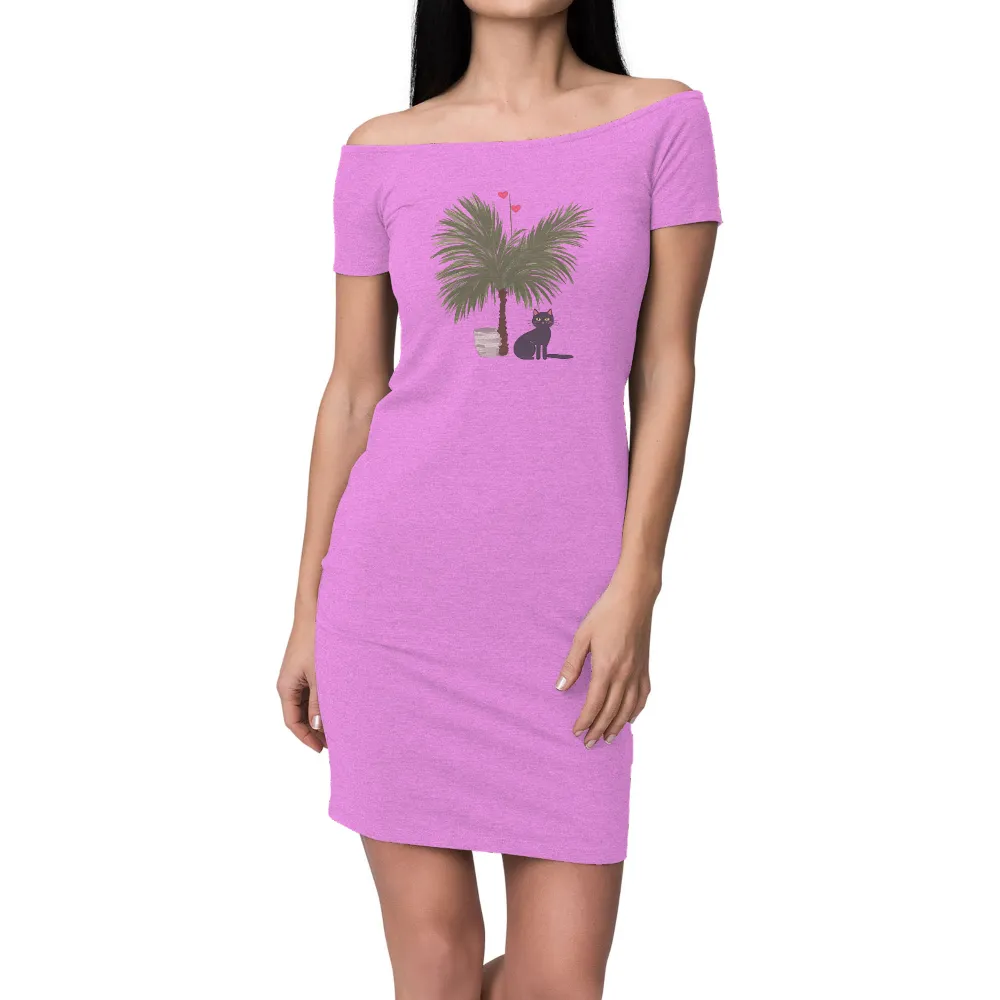 T-Shirts Design: Luna and Her Palm Tree - Love and Companionship|t shirt painting on nature