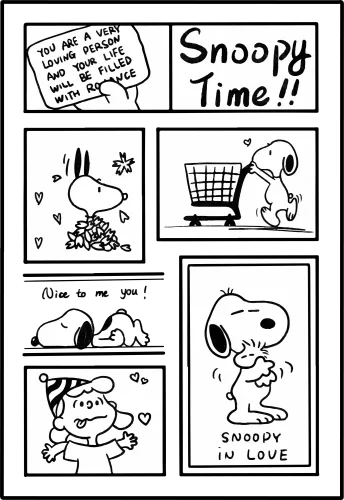 Tee Shirts Printed: Snoopy in Love - Whimsical Comic Strips