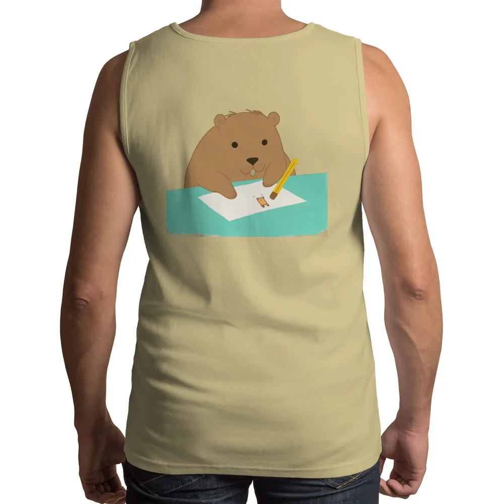 Graphic Tees: Benny the Beaver - Whimsical Artistic Design|women artist shirt