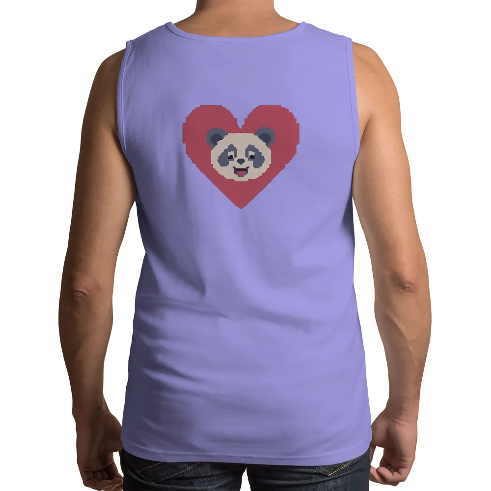 Tee Shirts Printed: Pixel Art Panda Heart - Vintage & Retro Nostalgia|danny duncan i love hot moms t shirts