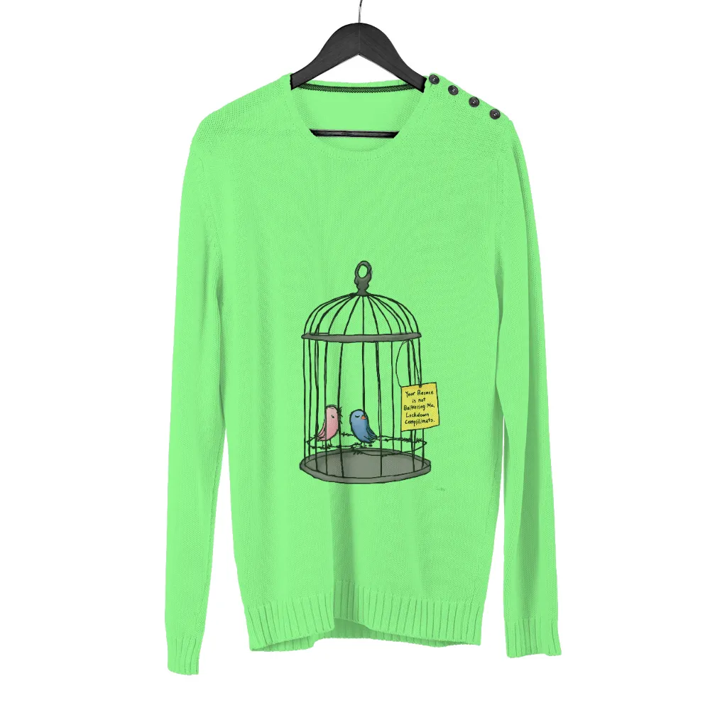 Custom T-Shirt Printing: Whimsical Birds in Cage - Funny & Quotes|pride peace sign shirt