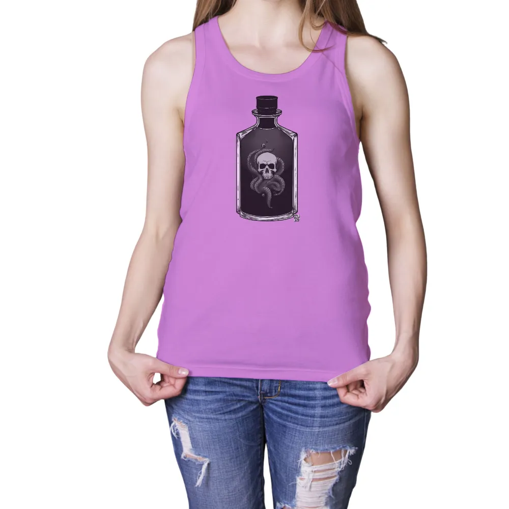 Shirts Graphic Tees: Dark Bottle with Skull and Tentacles|nhl games last night