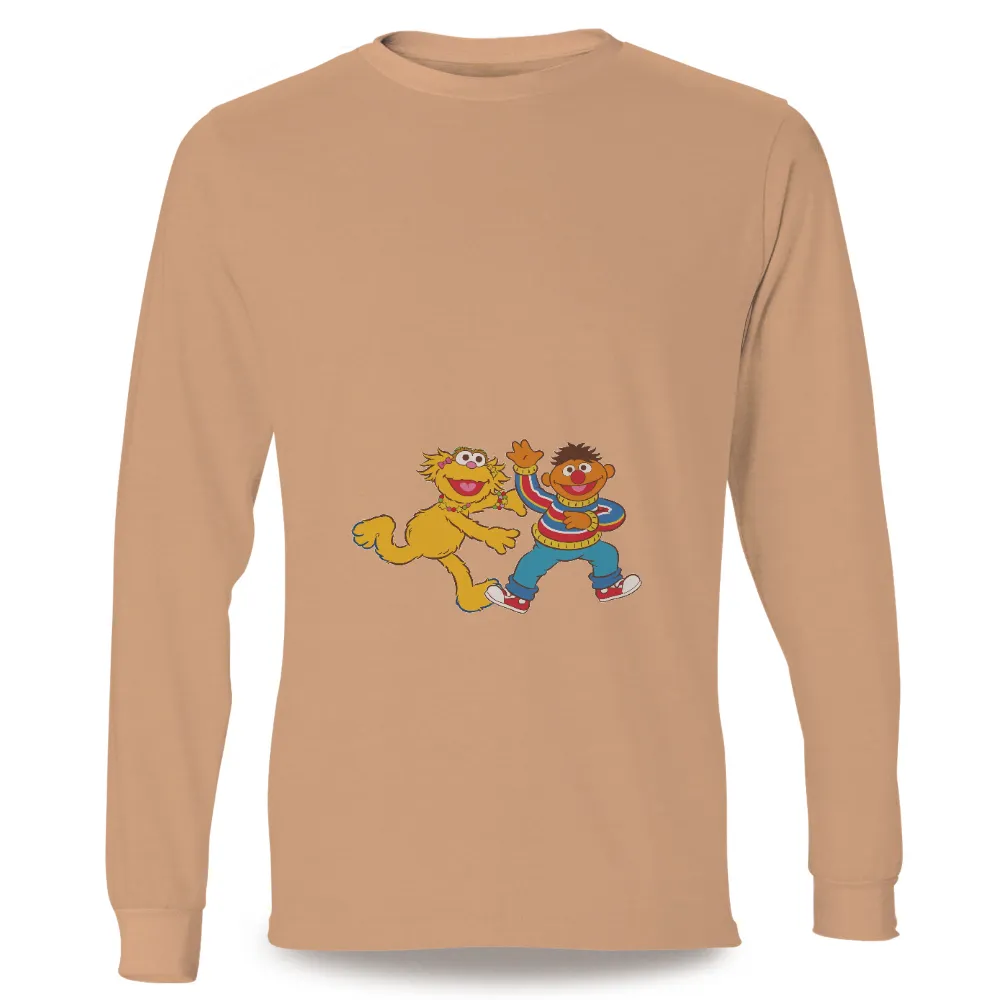 Custom T-Shirt Printing: Spread Joy with Zoe and Ernie from Sesame Street|summer surf retro casual tee