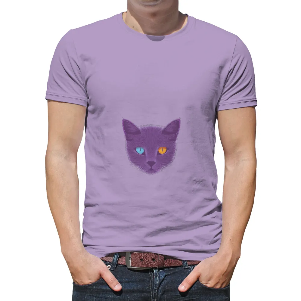 T-Shirt Printing: Luna the Enchanting Cat with Blue and Orange Eyes|easter cat shirt